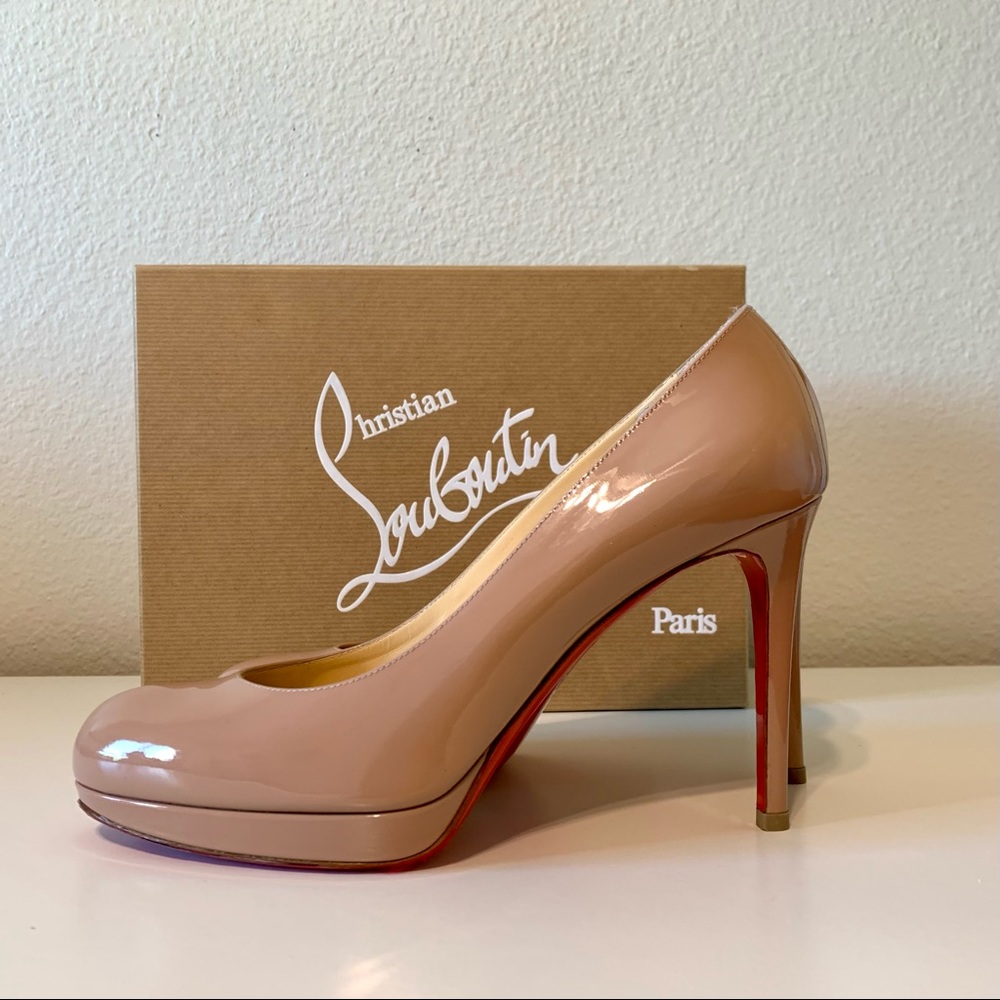 Christian Louboutin simple pump 100 patent calf size 38